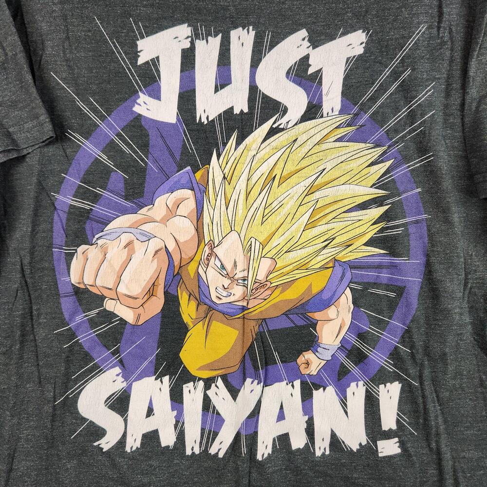 Dragon Ball Z Shirt Mens Large Gray Super Saiyan 3 SS3 Anime Graphic Tee OG Goku
